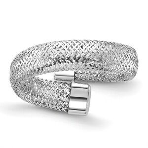 Leslie's 14k White Gold Mesh Bypass Stretch Ring